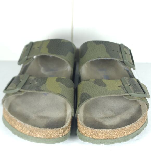 BIRKENSTOCK Women Arizona EU40 US9 Camo Green Birko-Flor SoftFB Slide Sandals - Picture 5 of 16